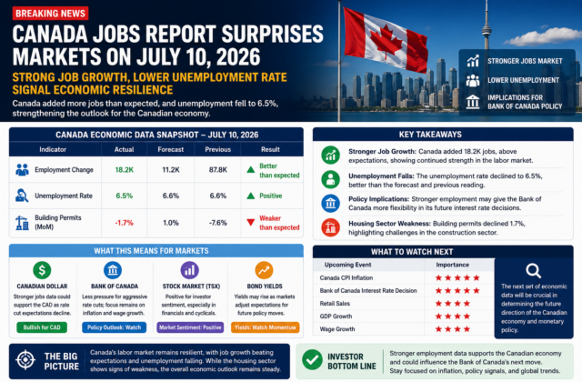 Canada Jobs Report Shocks Markets: Employment Beats Expectations While Unemployment Falls to 6.5% — What It Means for the Bank of Canada, USD/CAD and Global Markets