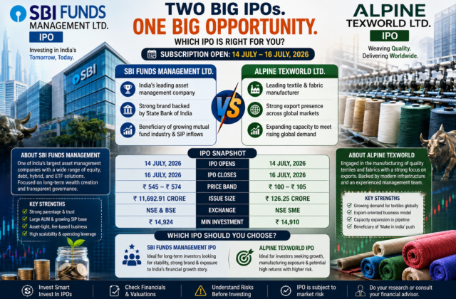 SBI Funds Management IPO vs Alpine Texworld IPO: Which New Public Offering Deserves Investors’ Attention in July 2026?