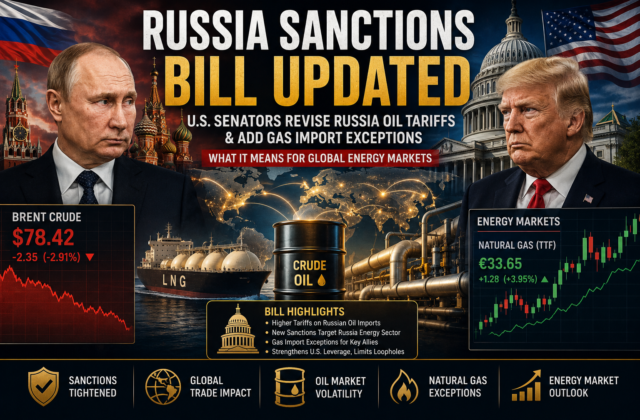 Russia Sanctions Bill Updated: U.S. Senators Revise Russia Oil Tariffs, Add Gas Import Exceptions – What It Means for Global Energy Markets