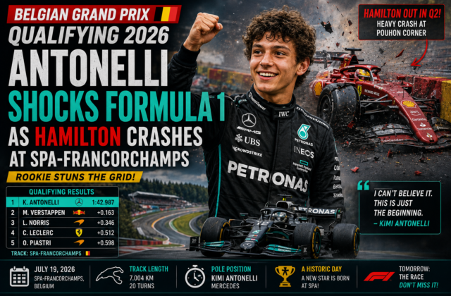 Belgian Grand Prix Qualifying 2026: Antonelli Shocks Formula 1 as Hamilton Crashes at Spa-Francorchamps