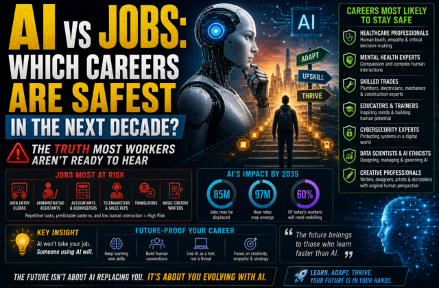 AI vs Jobs: Which Careers Are Safest in the Next Decade? The Truth Most Workers Aren’t Ready to Hear