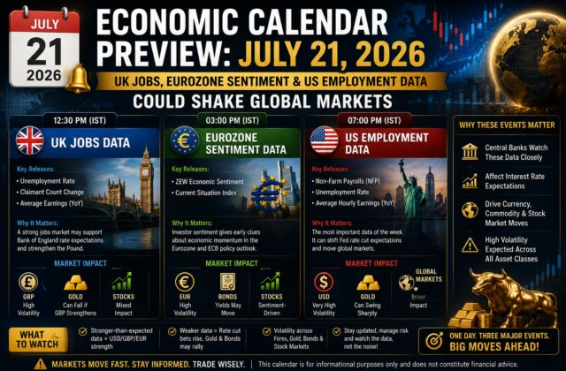 Economic Calendar Preview: July 21, 2026 – UK Jobs, Eurozone Sentiment & US Employment Data Could Shake Global Markets