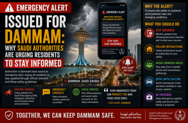 Emergency Alert Issued for Dammam: Why Saudi Authorities Are Urging Residents to Stay Informed