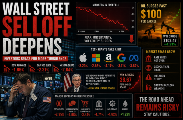Wall Street Selloff Deepens: Oil Tops $100, Tech Giants Slide, and Investors Brace for More Turbulence