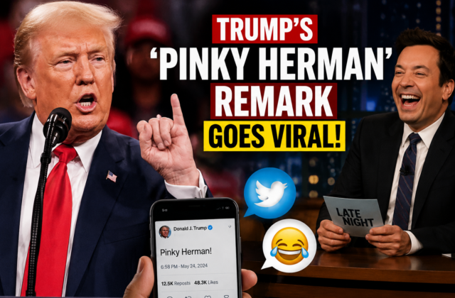 Trump’s ‘Pinky Herman’ Remark Goes Viral: How One Rally Comment Sparked a Political and Late-Night Comedy Storm