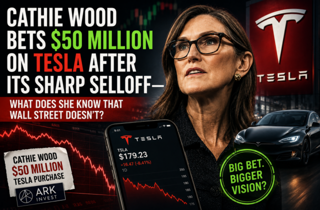 Cathie Wood Bets $50 Million on Tesla After Its Sharp Selloff—What Does She Know That Wall Street Doesn’t?