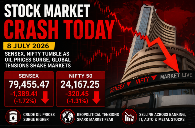 Stock Market Crash Today: Sensex and Nifty Tumble as Oil Prices Surge, Global Tensions Shake Investor Confidence