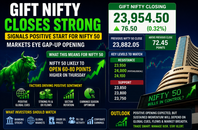 Gift Nifty Closes Strong: Signals Positive Start for Nifty 50 as Investors Await Key Market Triggers